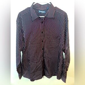 Roundtree & Yorke mens long sleeve black and red button down shirt size XLT